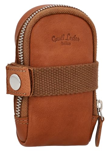 Gusti Satteltasche Leder- UDO B. Schlauchtasche mit wasserfestem Fahrradtasche für Werkzeug Ledertasche Vintage Braun Leder