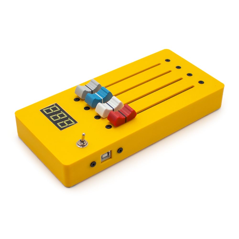 Toplionace Kontroler CC z Wyświetlaczem Cyfrowym - 4-ścieżkowy Kontroler Midi z Długim Faderem do Daw (Zielony)