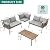 YITAHOME 4 Pieces Patio Furniture Set, Outdoor Wicker Conversation Sectional L-Shaped Sofa with 5 Seater for Backyard, Porch, Boho Detachable Lounger with Thickness Cushions and Side Table - Grey