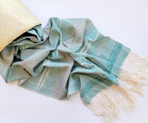Baby Trapoz Mexican Rebozo Scarf, Shawl w/articela detail, Ideal for Natural Birth, Doula Massage, 98.5", Mint2