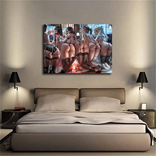 Hentais Custom Uncensored Mikasa Ackerman Attackk Titann Anime Sexy Girl Boobs Ass Poster Bedroom Bathroom Canvas Wall Art Gift For Boy Modern Dormitory Aesthetics Naked Truth (Framed,24×36Inch) #TOP3