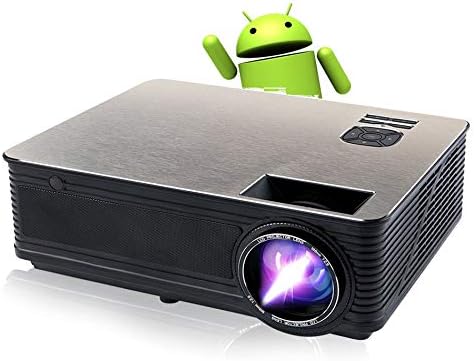 BORSSO® Earth 8.2 with Android 6.0, FHD Projector, Wi-Fi & Bluetooth, 4500 High Lumens, HDMI USB VGA AV, Black