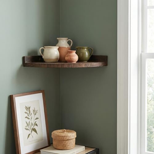 Soporte decorativo rústico y estante triangular de madera para optimización de espacio 5