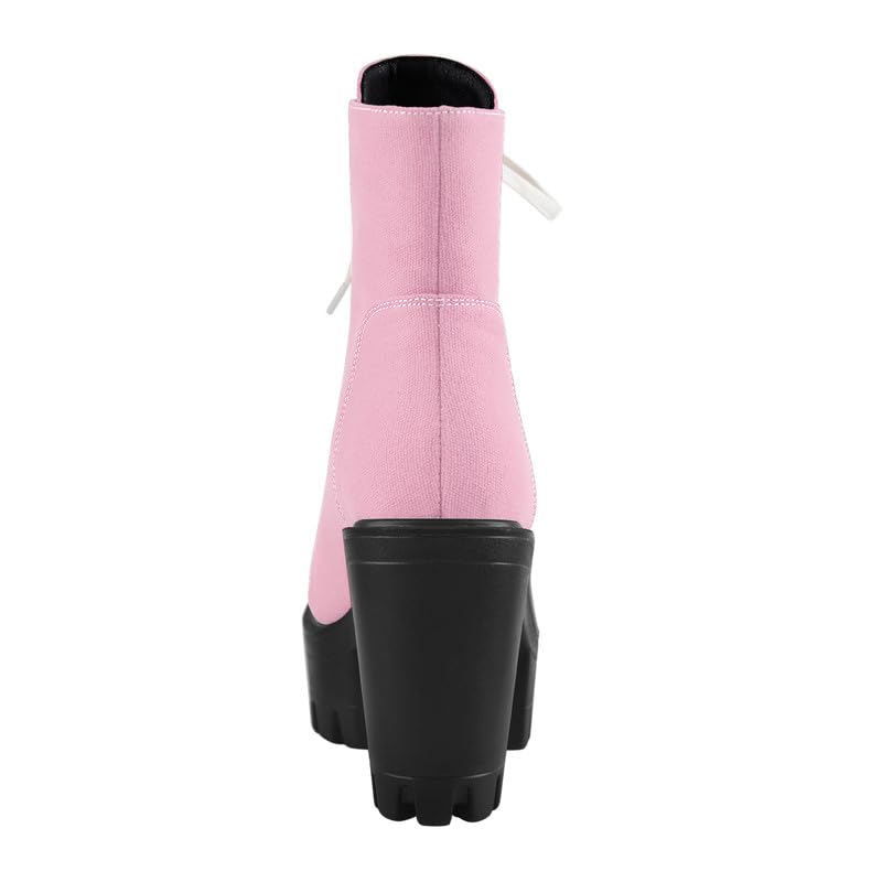 LISHAN Women's Platform Canvas High Heels3