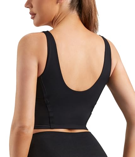 Women Built in Bra Corset Padded Sports Bra Open Back Long line Yoga Fitness Workout Crop Top Tank Bra3
