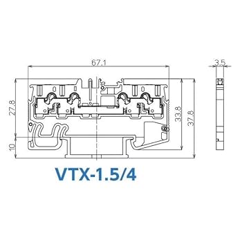 Amazon | 東洋技研 VTXシリーズ レール付型端子台 100個入 VTX