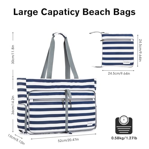 G4Free Large Beach Bag, Foldable Tote with Zipper, Waterproof Sandproof Pool Bag by G4Free - Used condition - Image 6