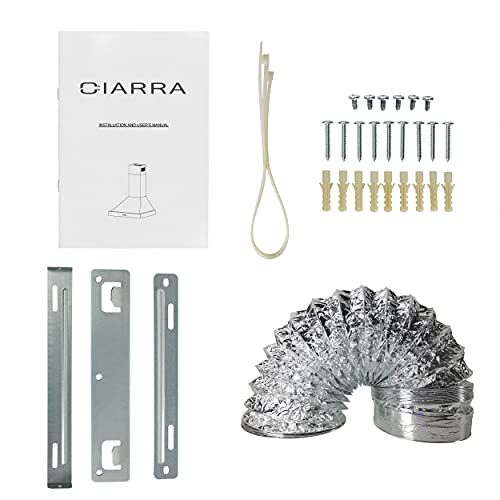 Ciarra Wall Mount Range Hood 30 Inch 760M3/H Ducted Convertible Ductless Range Hood Vent In Stainless Steel Cas75308 #TOP7