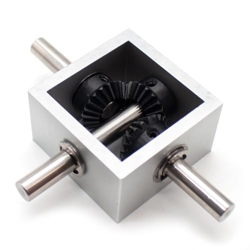 Jieotwice 90 Degree Bevel Gear Right Angle Commutator Small Gearbox 1 : 1 Angle Changer Mechanical Drive Module Shaft Diameter 10MM (Type B)