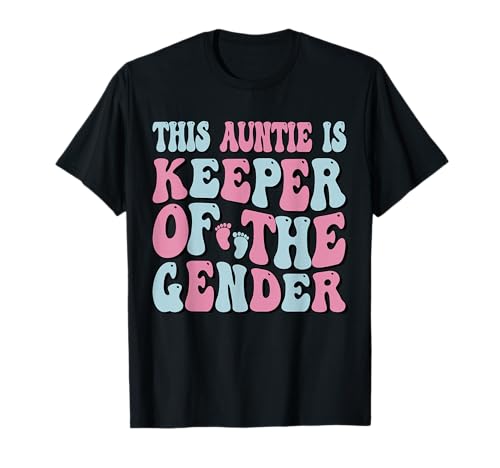 Keeper of the Gender Auntie Gender Reveal Auntie Baby Shower T-Shirt