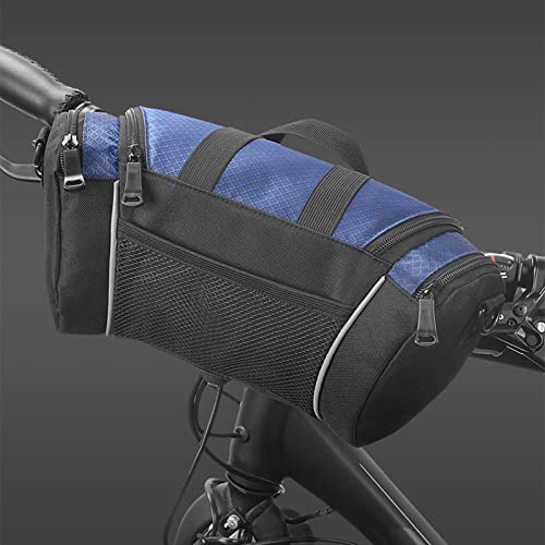Heroneo Mtb Handlebar Bag, Bike Front Handlebar Bag, Waterproof Outdoor Bike Front Frame Storage Bag, Mtb Accessory Bag 5L Black (Dark Blue) #TOP1