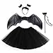 4pcs Halloween Bat Costume Set Tutu Skirt + Bat Wings + Bat Headband + Bat Wand Dress Up Costumes for Girls Halloween Christmas Animal Cosplay Birthday Party Favors Performance