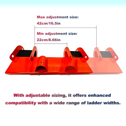 ZAFortLign Ladder Helper, Heavy Duty Steel Gutter Guard Ladder Protector & Stabilizer, Prevent Ladder Slippage Adjustable Width Ladder Safety Helper for Gutters and Roof Cleaning, 1 Pack (Orange) by ZAFortLign - Image 2