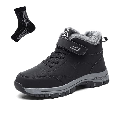 Orthoboots Pro - Ergonomische Winterstiefel, Wärmend Rutschfest Wasserdicht Winterschuhe Winterstiefel Schneestiefel Boots (Schwarz, Erwachsene, Damen, 40, Numerisch, EU Schuhgrößensystem, M)