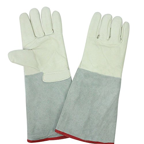 Ufurty Cryogenic Gloves Waterproof Liquid Nitrogen Protective Cowhide Gloves Low Temperature Resistance Safety Work Gloves By Rely2016 (36Cm/13.8'') #TOP1