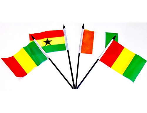 International/Country World Flag Set--Polyester 4"X6" Flags, One Flag For Each Country In A Specific Region Or World Organization, 4X6 Miniature Desk & Table Flags, Small Mini Stick Flags (Africa, Northwest) #TOP1