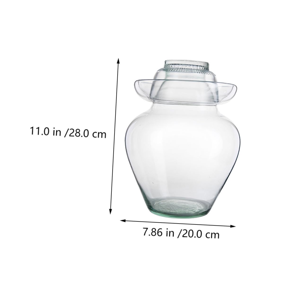 jojofuny Einmachglas für Kimchi und Essiggurken Steinguttopf mit Wasserdichtem Deckel Transparent für Fermentation von Sauerkraut und Anderen Lebensmitteln