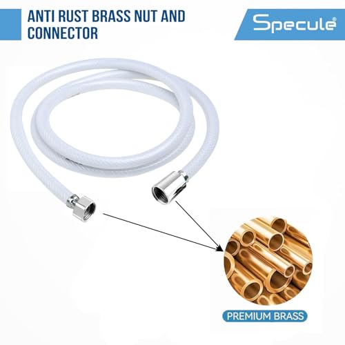 Image of 1.5 Meter PVC High Pressure Flexible Tube Shower Hose Pipe /Hand Shower Pipe /Health Faucet Tube Jet Spray Pipe (Chrome) (Brass Parts)