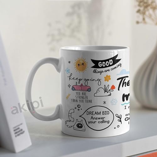 Image of Daily Affirmation & Motivation Mug Ceramic White Coffee Mug Collection, Gift for Positivity & Encouragement, 330ml, Microwave Safe, Set of 1 (The Mug of Motivation)