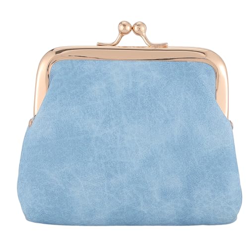 CREATCABIN Portefeuille Vintage Cuir PU avec Fermoir Pression Porte Monnaie Organiseur de Pièces de Monnaie Petit Porte Monnaie Porte Clés pour Bijoux Clés...