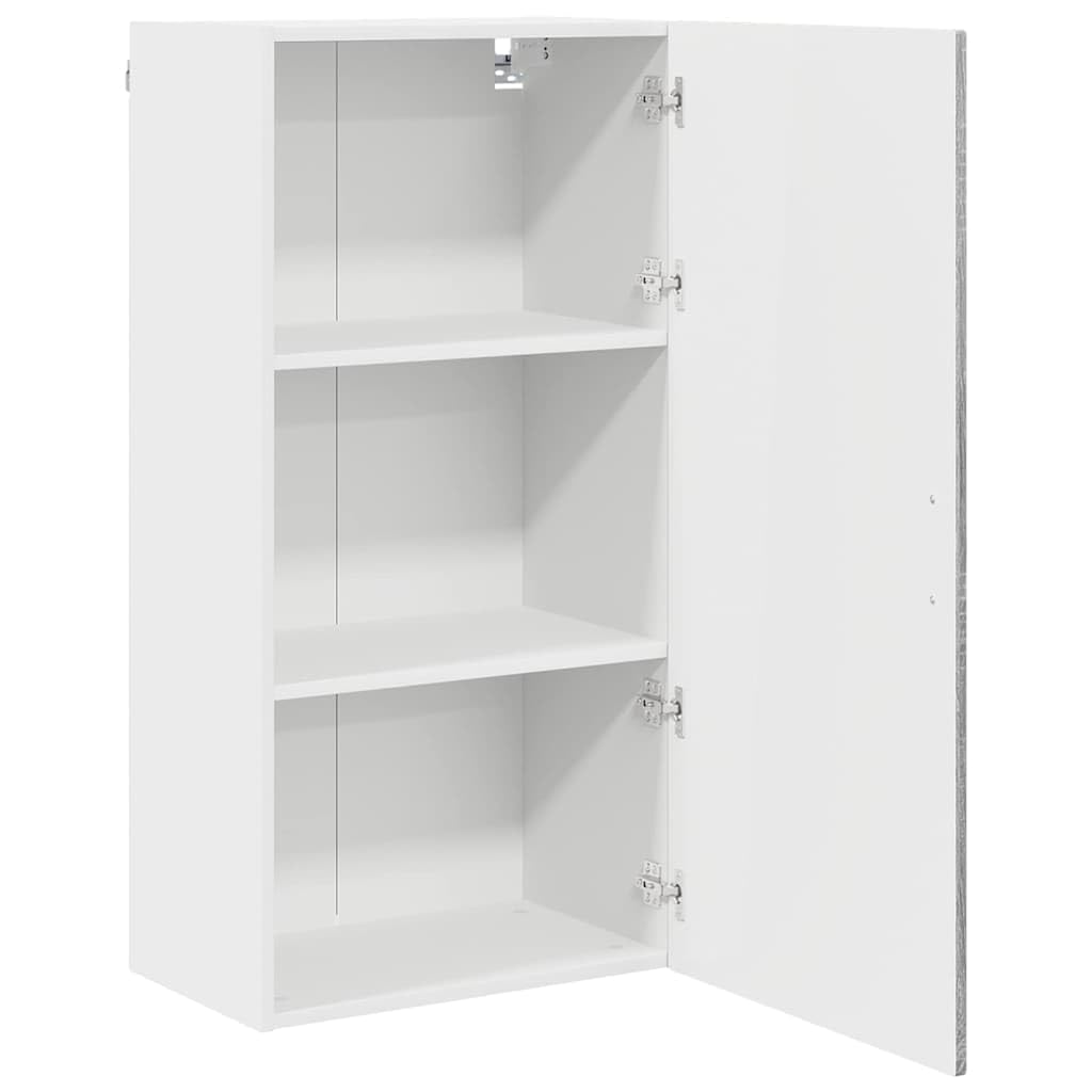 Wandschrank Porto Graues Sonoma Holzwerkstoff 50 x 31 x 100 cm mit 3 Regalen und Tür, moderner Hängeschrank für Küche, Stauraum und Aufbewahrung, ideal als Vorratsschrank und Beistellschrank