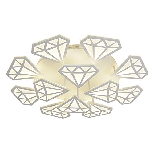 Plafonnier LED géométrique blanc éclairage uniforme sans zone d'ombre