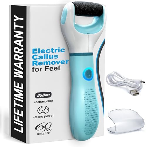 Electric Foot Callus Remover – Rechargeable Foot Sander Electric with 2800 RPM Motor & 1200 mAh Battery, 360° Rotating Replaceable Roller – Pedicure Tools for Feet for Smooth Heels & Dry Skin Care
