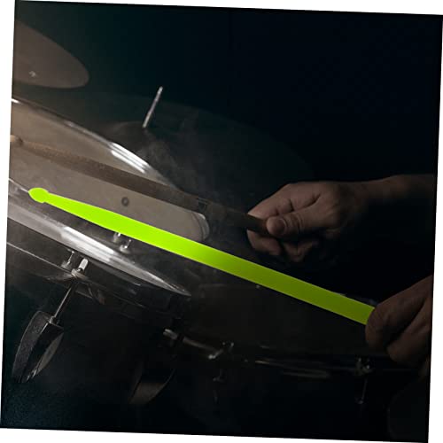 Baquetas luminosas BESPORTBLE, 2 unidades, para batería electrónica y acústica, tamaño 5A, punta de nailon, color verde fluorescente miniatura 4