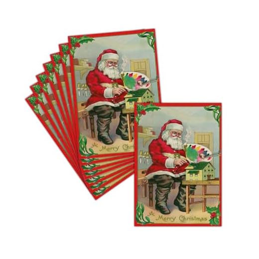 Carte Noel Ancienne - Carte Noël Vintage - 8 Cartes Non Pliées ➽ 3 Formats Dispos - Carte Fabrication Des Cadeaux De Noël