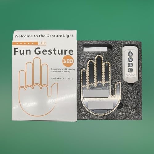 Image of Finger Gesture LED Light with Remote | Funny Car Back Window Signal Display for Cars & SUVs | Finger Light Sign for Truck & Vehicle Accessories