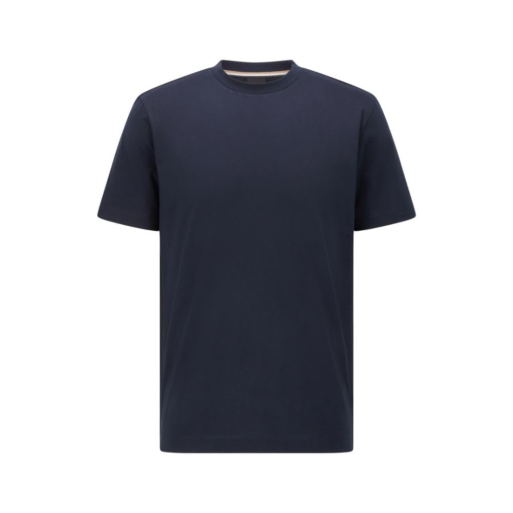 BOSS Men's Plain Short Sleeve Crewneck T-Shirt, Navy, Medium