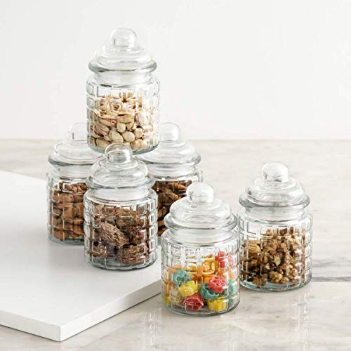 BESTAQUA Tarro de cristal para pepinillos con tapa hermética de vidrio, recipientes de almacenamiento de alimentos para especias y pepinillos, tarro de almacenamiento transparente para cocina y