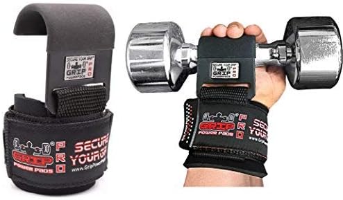 Weight Lifting Hooks Heavy Duty PRO Deadlift Straps Hand Grip Support Power Lifting Grips Weightlifting Shrugs Gym Gloves Men & Women (Black Flat Reversed Hooks, Men-Wrist Size Large)