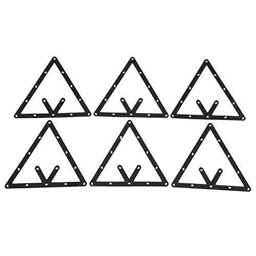 Soporte de Bola de Billar 6 Piezas Bastidor Triangular Negro Accesorio de Mesa