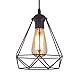 MAXDUYU Vintage Pendelleuchte Hängelampe Käfig Hängende Lampe, E27 Lampen fassungstyp,Retro Lampenschirm Licht für Küche,Stab,Wohnzimmer Schwarz,Pendelleuchte esstisch 1 flammig