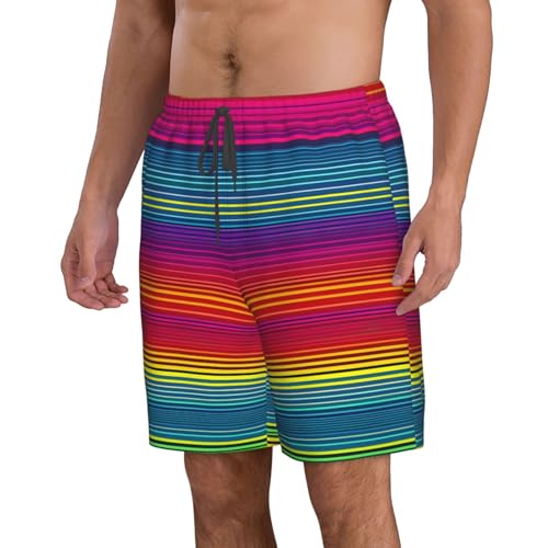 Rainbow Pattern Print Stylish Beach Shorts Swim Trunks Lightweight Breathable Summer Outdoor Activities2