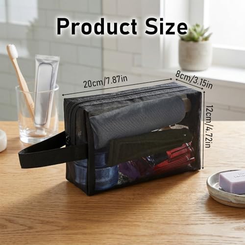 Mesh-Shower-Caddy-Bag-for-Bathroom-Portable-Hanging-Toiletry-and-Bath-Organizer-with-Zipper-Quick-Dry-Toiletry-Tote-Bag-for-Women-Men-Travel-Gym-Camping-College-Dorms-Beach