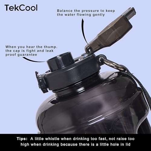 Image of TEKCOOL Gym 2. 2 Litre Bottle for Gym Workout, Motivational Sipper gallons for Adults, Water Bottles 2 + LTR, 2litre Sipper for Men & Women Motivational gallons