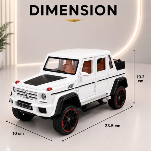 Image of GRAPHENE1:22 Scale Die Cast Metal Toy Car Alloy Pull Back Action Openable Doors White Friction Jeep Model Car Light Realistic Sound Miniature SUV Best Gift for Car Collectors 2+yrs Kids Boys Girls