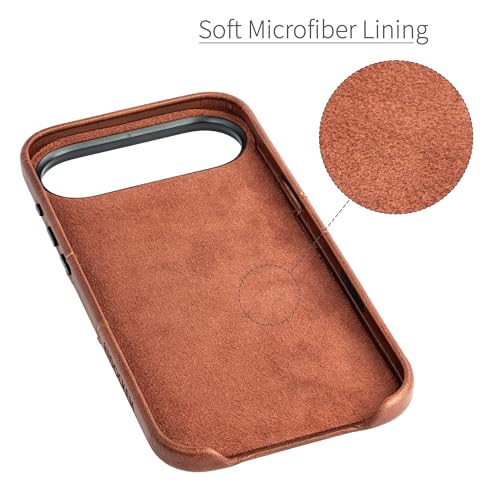 Étui en cuir synthétique brun Dockem M2 Exec haut de gamme pour iPhone 17 Air