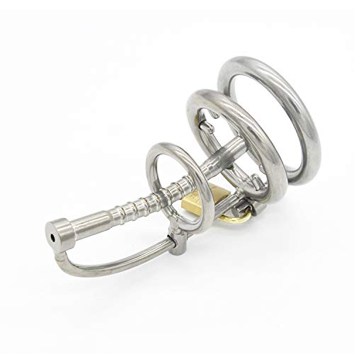 Gabbia per Pene con Dilatatore Gabbia di Castità Anelli per Falli per Uomo Cintura di Castità Uomo Materiale in Acciaio Inossidabile di Alta Qualità con Dilatatore Uretrale(45mm)