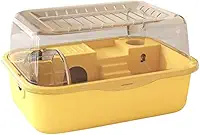 Gaiola para Hamster Transporte Caixa Fechada Transparente 34X25X18.5 CM para Uso Residencial e Viagens(Amarelo)