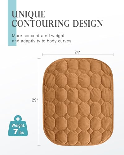 Image of Cottonblue Weighted Lap Blanket Pad 7 lbs 29 inch x 24 inch, Cozy Luxury Crystal Velvet Weighted Blanket for Adults, Small Weighted Blanket Throw All Season for Travel Relaxation Sleeping, Brown Heavy Blanket