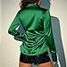 Women Fashion Button Down Shirts Ladies Long Sleeve Tops Collared Slim Fit Blouse Dressy Business Casual Work Tunic Green