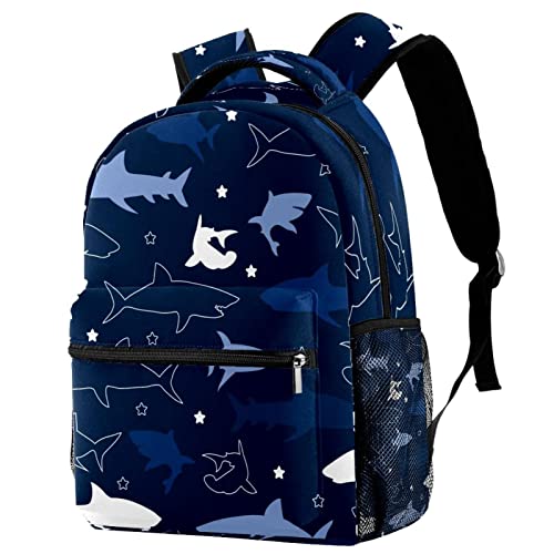 Sac à dos de voyage à rayures bleues pour l'école et les sorties