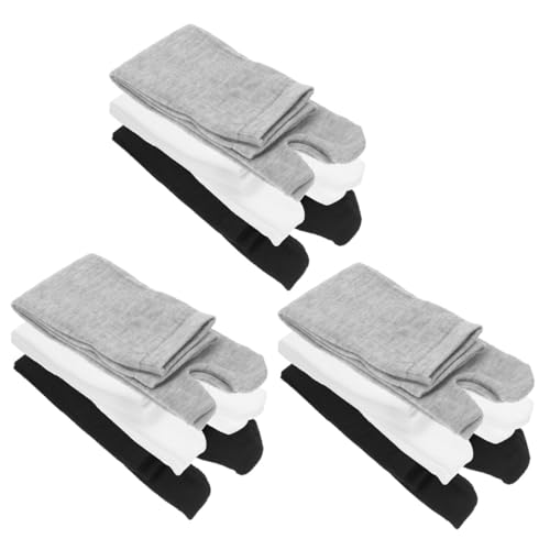 9Pairs Comfortable Cotton Two-toe Flip Flops Socks Breathable and Split Toe Socks for Men and Women for Everyday Wear and Fashion Matching