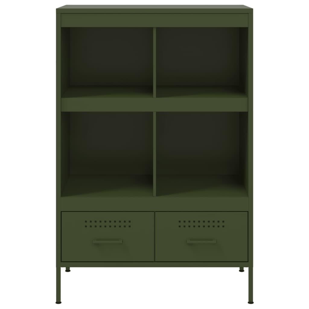 Armoires et rangements-Buffets & Buffets-Highboard Vert Olive 68x39x101.5 cm Acier