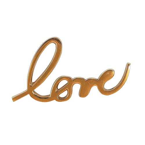 Ardour Love Sign for Home Decor,Decorative Metal Cutout Word Decor Freestanding Love Tabletop Decor, 8" X 5" Gold Love Block Letters Sign Love Mantel Fireplace Decor