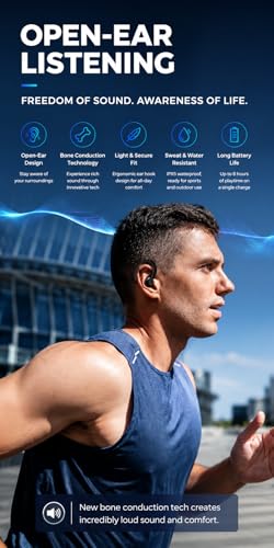 Image of OWS 15 TWS Earbuds, Gaming Earbuds with Open Wearable Stereo, 50 Hours Playtime, Bluetooth 5.4 + ENC Clarity, 13mm HD BASS Drivers, IPX6 Sweat-Proof,Built-in Mic