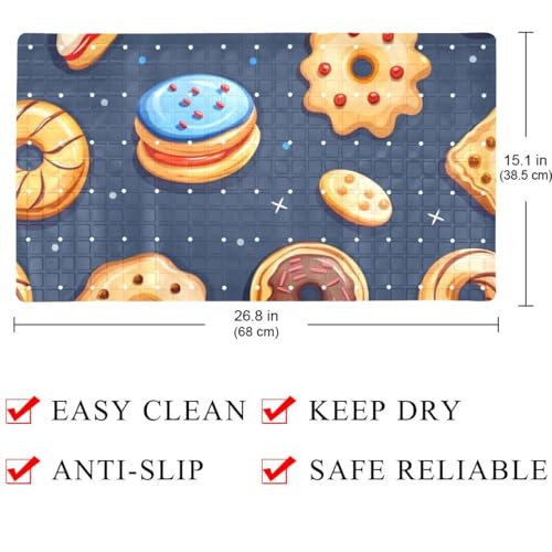 Tapete de bañera extralargo Galaxy Sweet Cookies de PVC lavable 5